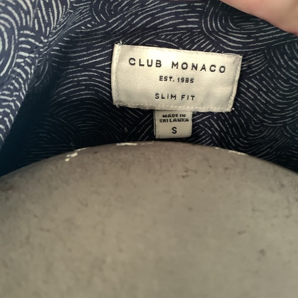 Club Monaco Navy wave pattern button down Size Small - Picture 6 of 6